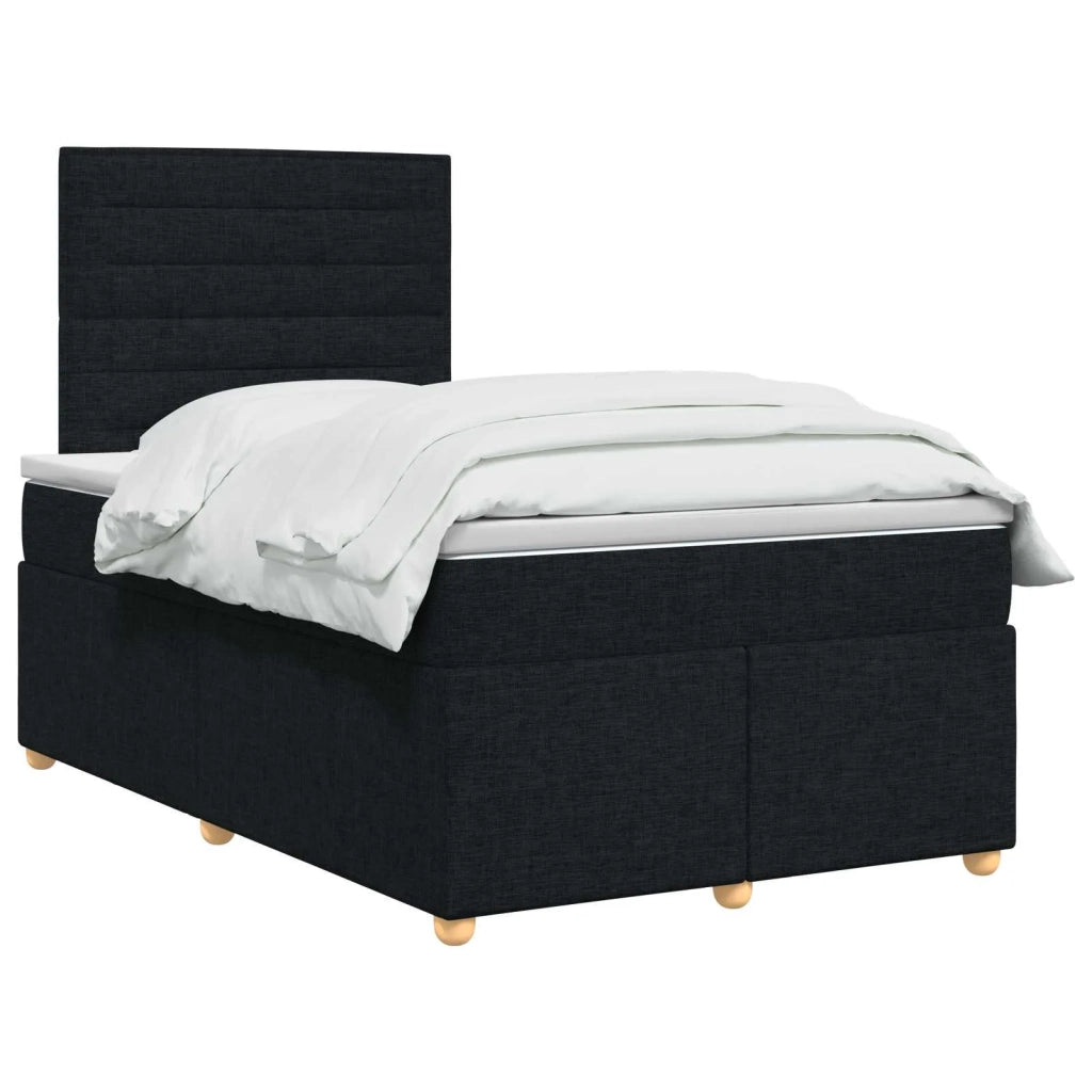 Letto box spring con materasso Nero 120 x 200 cm Tessuto 3453853