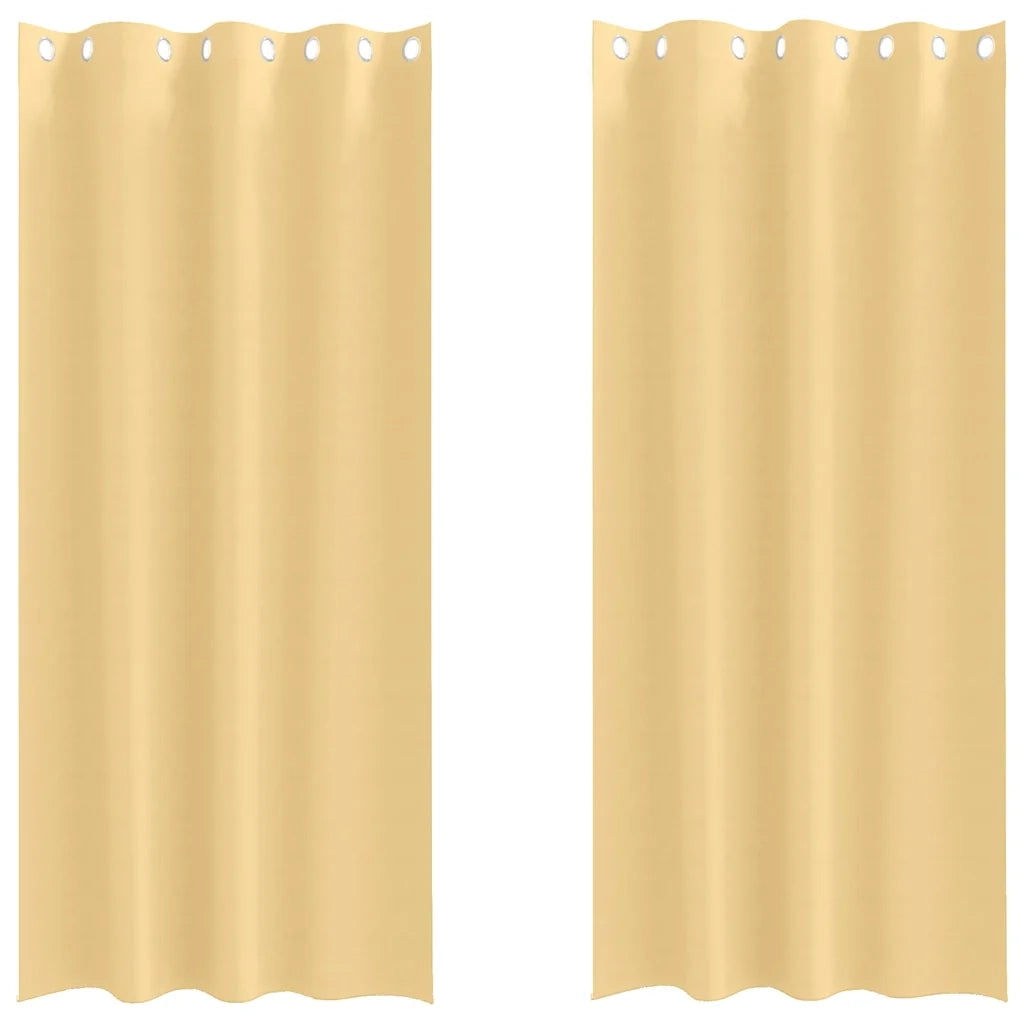 Tende Blackout con Anelli 2 pz Beige 260 x 140 cm Poliestere 4107317