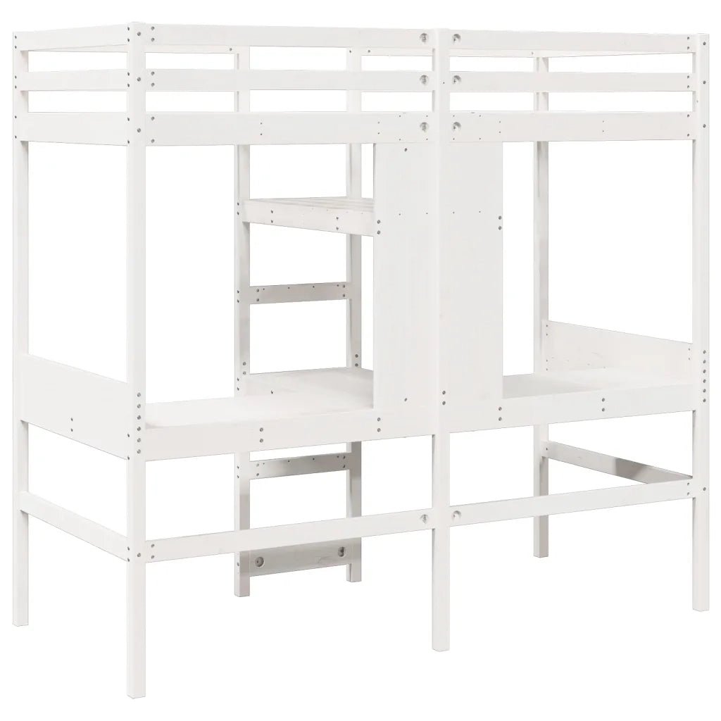 Giroletto Soppalco senza Materasso Bianco 80x200cm Legno Pino
