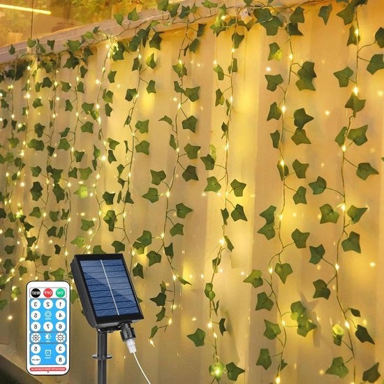 Luce solare tenda 3 x 1 m - Illuminazione esterna con 160 led - Impermeabile - Giardino Terrazza Matrimonio Balaustra Camping Natale