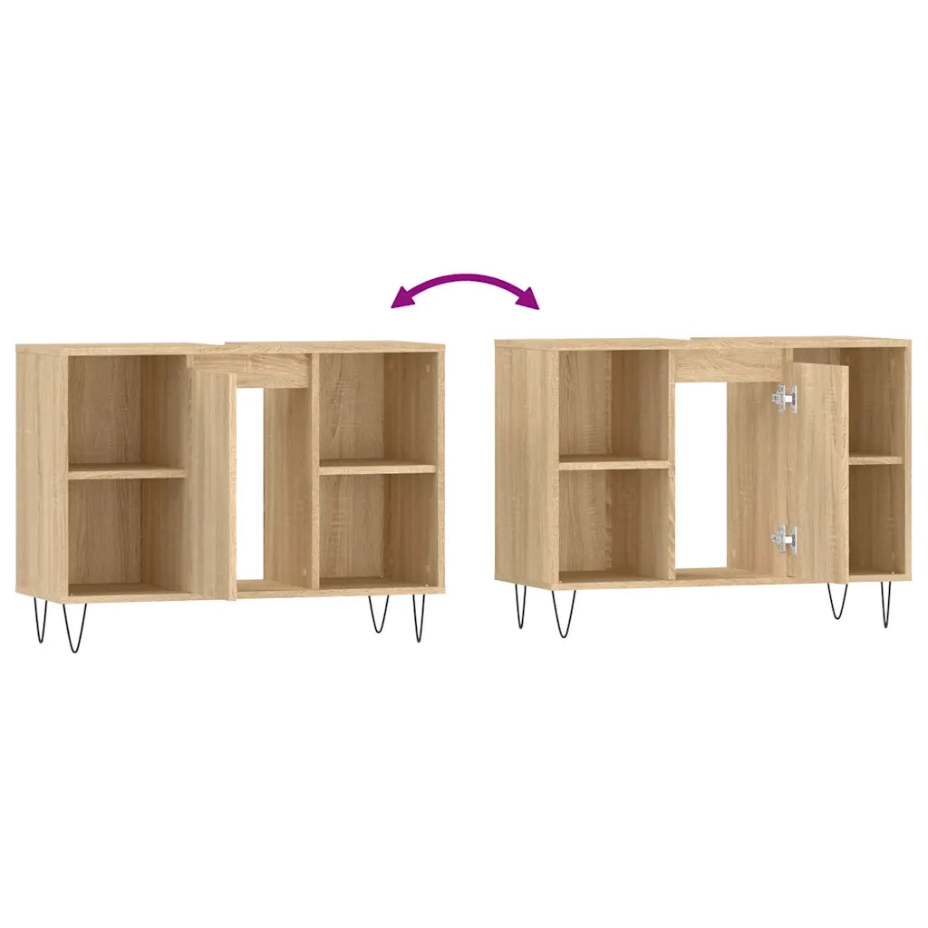 Mobile da Bagno Rovere Sonoma 80x33x60 cm in Legno Multistrato 831631