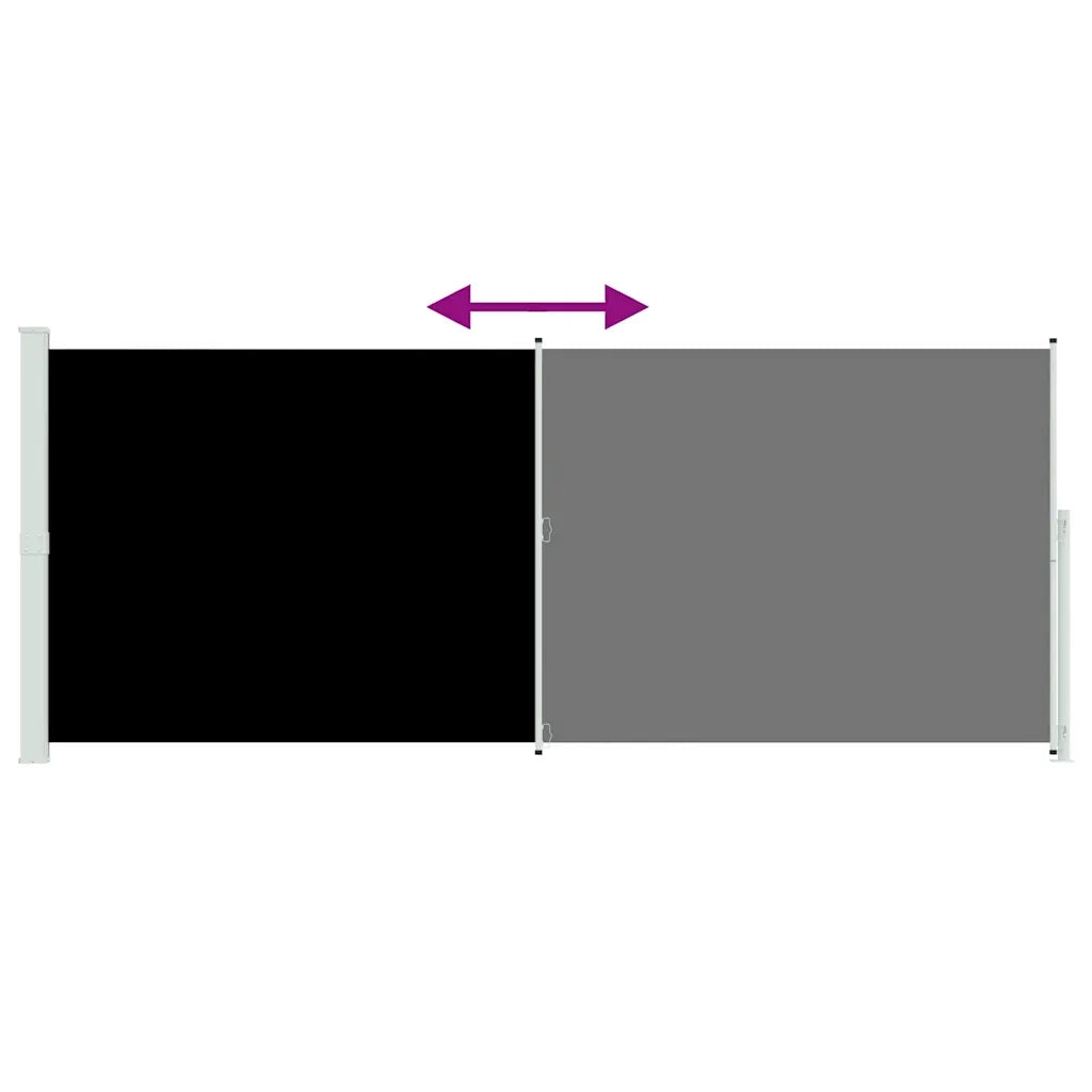 Tenda Laterale Retrattile per Patio 200x500 cm Nera 313417