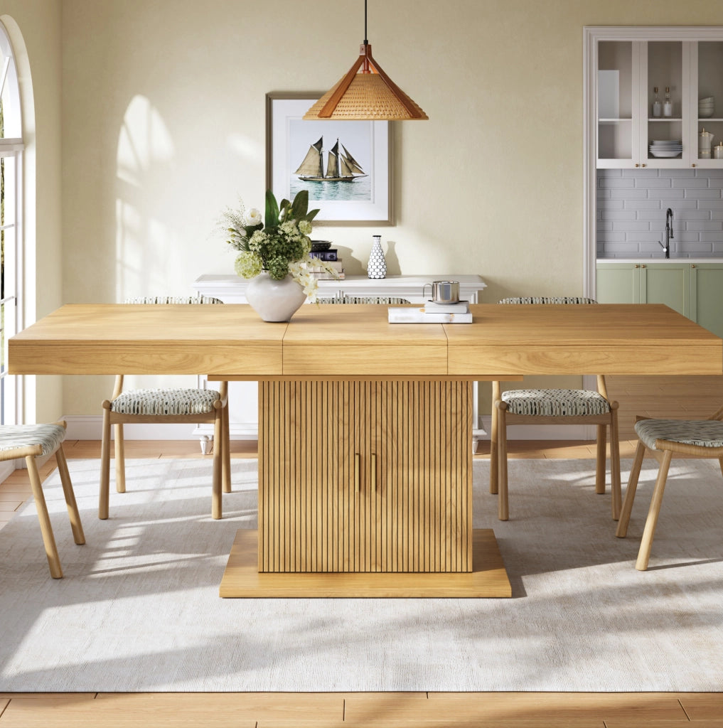 Tavolo da pranzo estensibile con vano contenitore 140-180 cm
