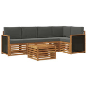Set divano sezionale con cuscino 5 pcs Naturale e Antracite