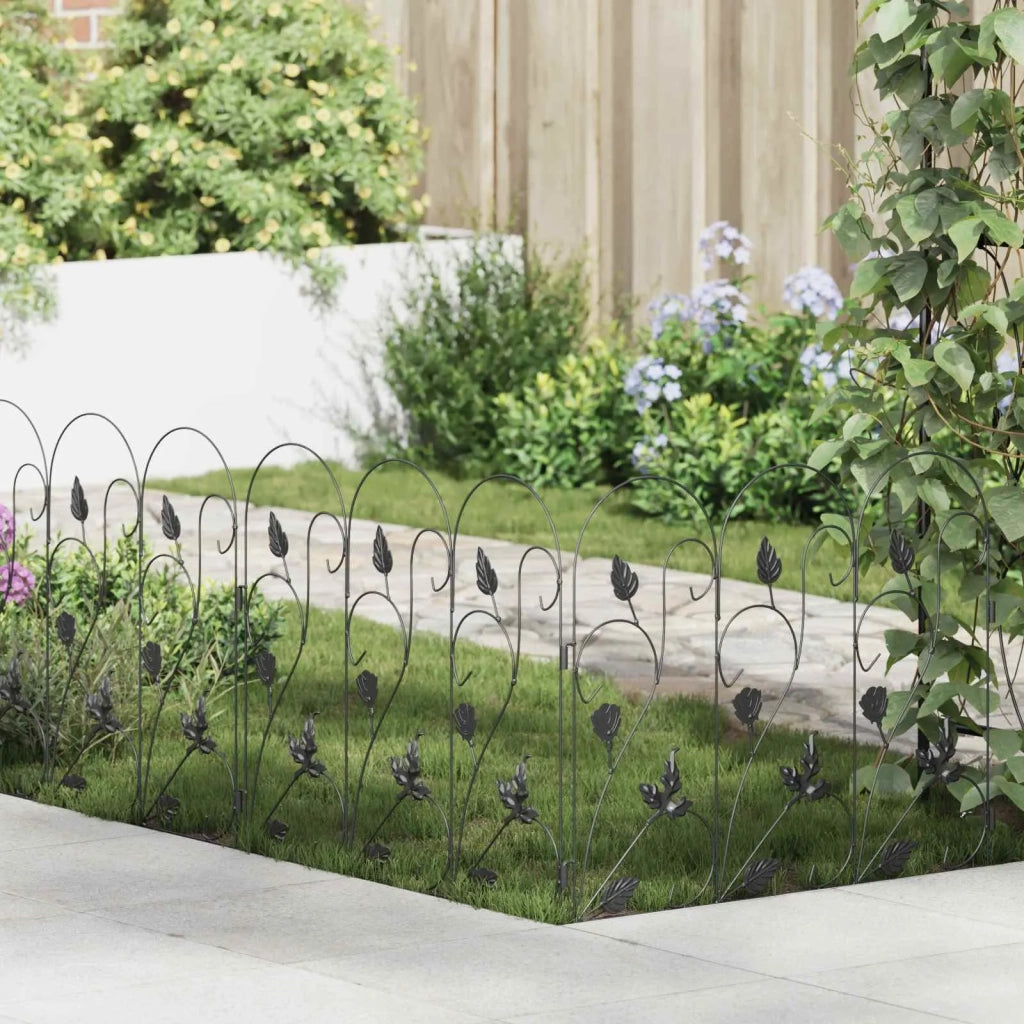 Recinzione per Giardino 5 pz Nero Acciaio CFW8545258