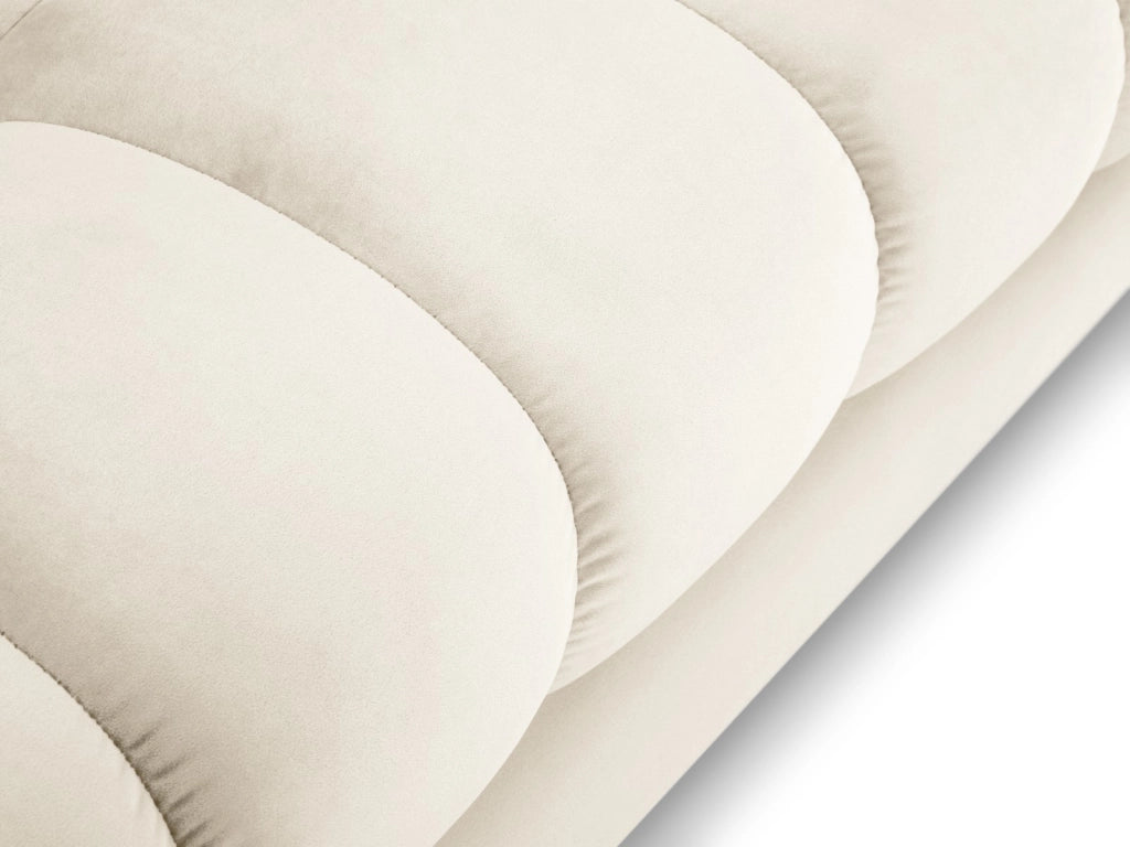 Cosmopolitan Design - Divano angolare sinistro "Bali" 5 posti in velluto beige chiaro 