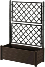 Fioriera Rettangolare da Esterno con Spalliera Italia Moka 100 x 43 x 142 cm