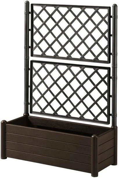Fioriera Rettangolare da Esterno con Spalliera Italia Moka 100 x 43 x 142 cm