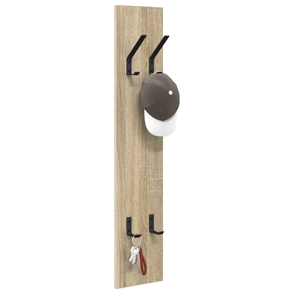 vidaXL Appendiabiti a muro rovere sonoma 20 x 1.5 x 100 cm