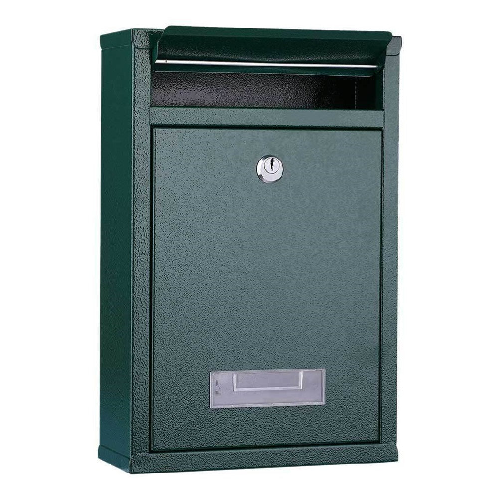 Cassetta Postale in Acciaio Buca per Lettere Interno Esterno Doppia Chiave Verde