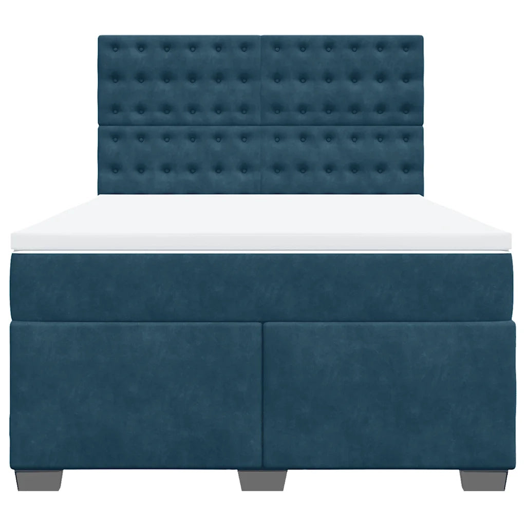 Giroletto a Molle con Materasso Blu 160x200 cm in Velluto 3290970
