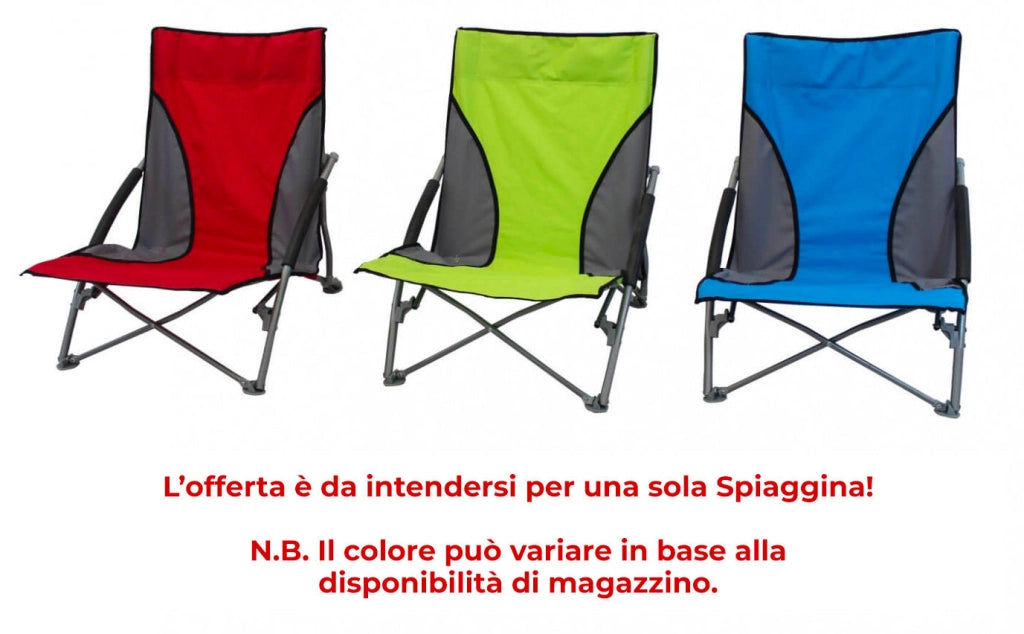 Spiaggina Eraclea Pieghevole 56,5x63x66h cm in Acciaio Vari Colori