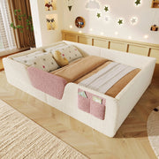Letto Imbottito in Velluto ¨C Xylo ¨C 140x190, Beige, Senza Materasso