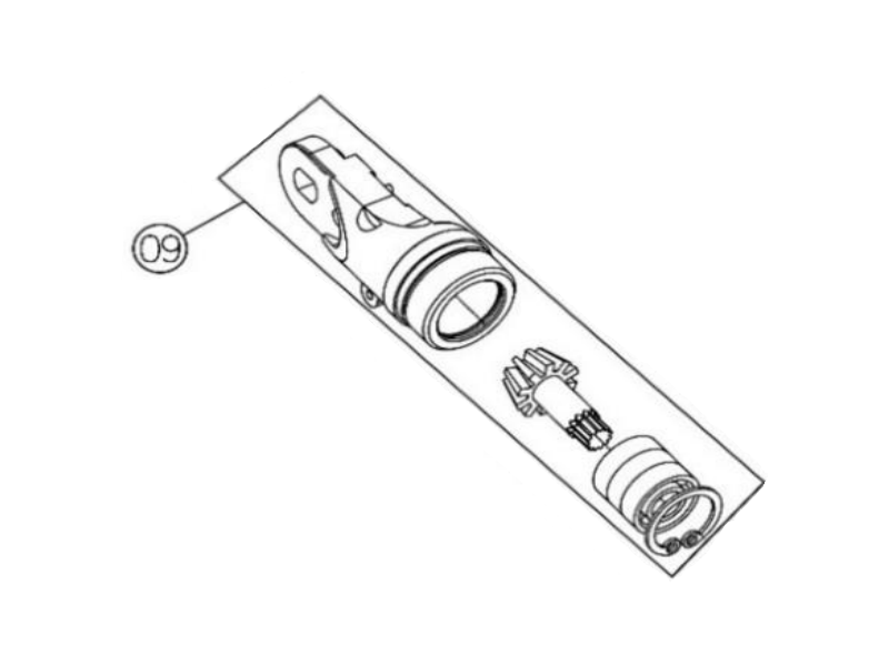 Kit assemblato pignone conico supporto lama fino a matr. PG3520 forbice PV280