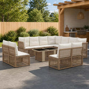 Set Divano da Giardino 12 pz Beige polyrattan 3436488