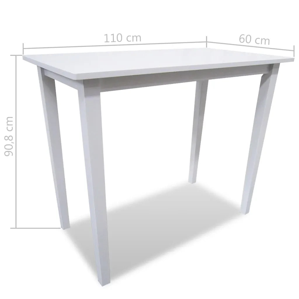 Set Tavolo da Bar in Legno Bianco e 4 Sedie da Bar 271832
