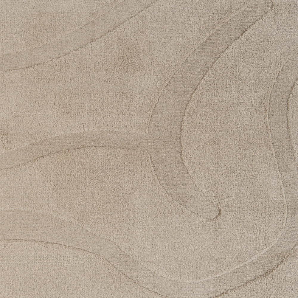 Tappeto da salotto rettangolare jacquard, 160 x 230 cm a pelo corto beige Stile Moderno