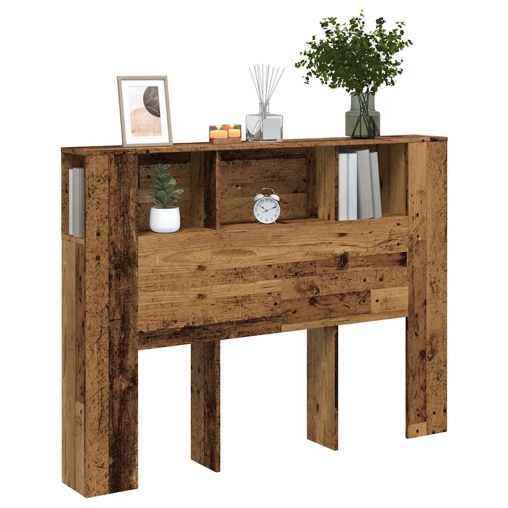 vidaXL Testiera Contenitore Legno Antico 140x18,5x102,5 cm Truciolato