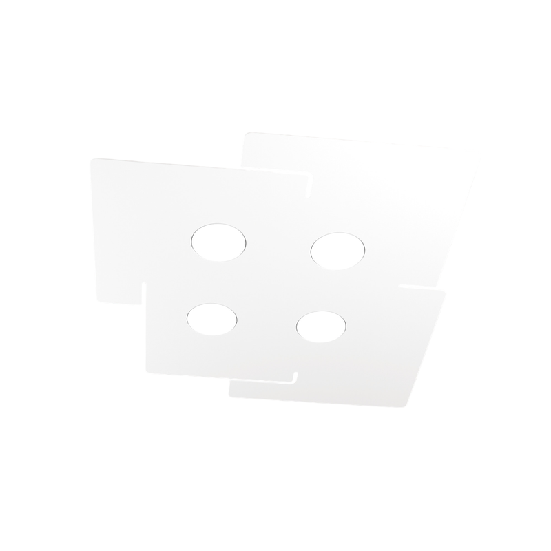 Plafoniera a led ECHO Top Light in metallo Bianco rettangolare con 4 attacchi lampadina Gx53