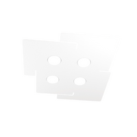Plafoniera a led ECHO Top Light in metallo Bianco rettangolare con 4 attacchi lampadina Gx53