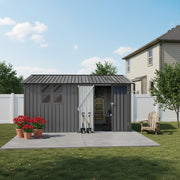 Casetta da Giardino in Metallo con Finestra ¨C MINIMAL ¨C Grigio, 362x285.5 cm
