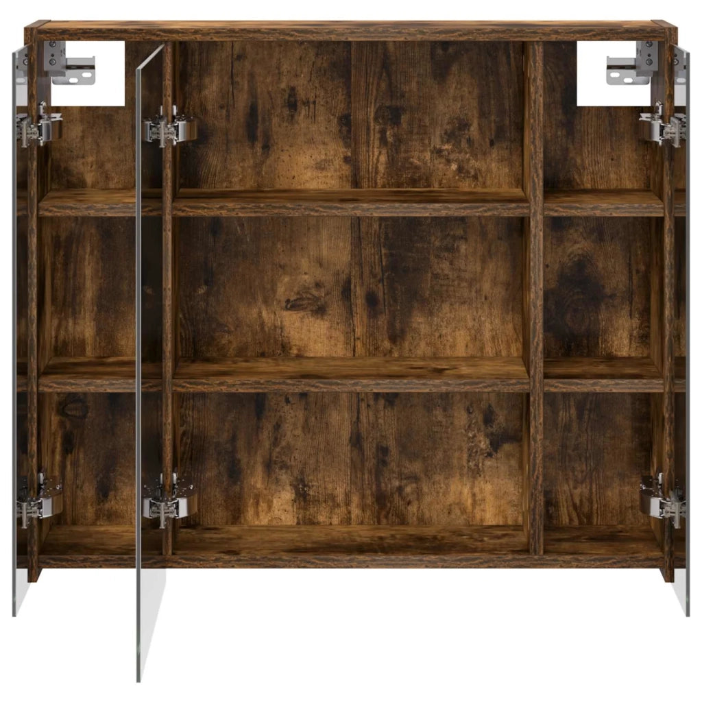 Mobiletto per specchio da bagno Rovere fumé 73,5 x 16 x 62,5 cm