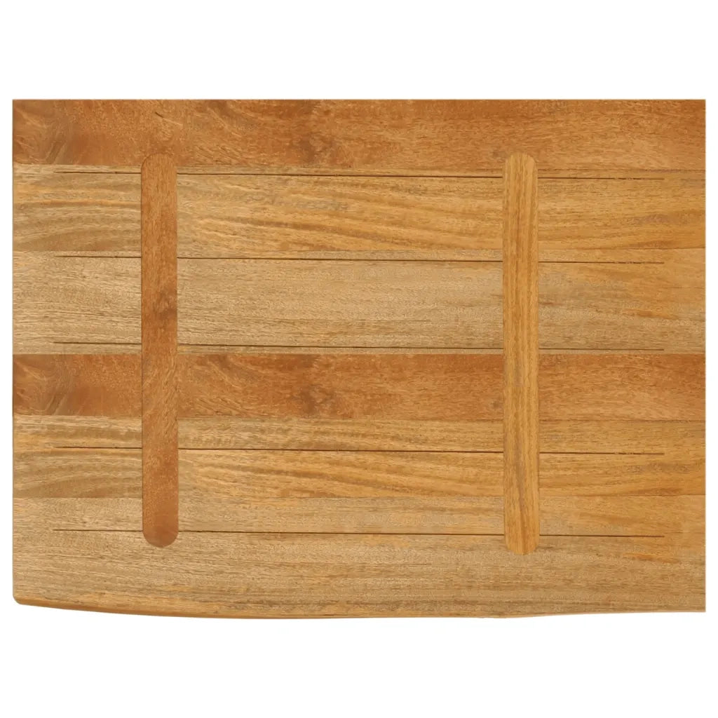 Piano Tavolo Bordi Vivi 80x60x2,5 cm in Legno Massello di Mango 370548