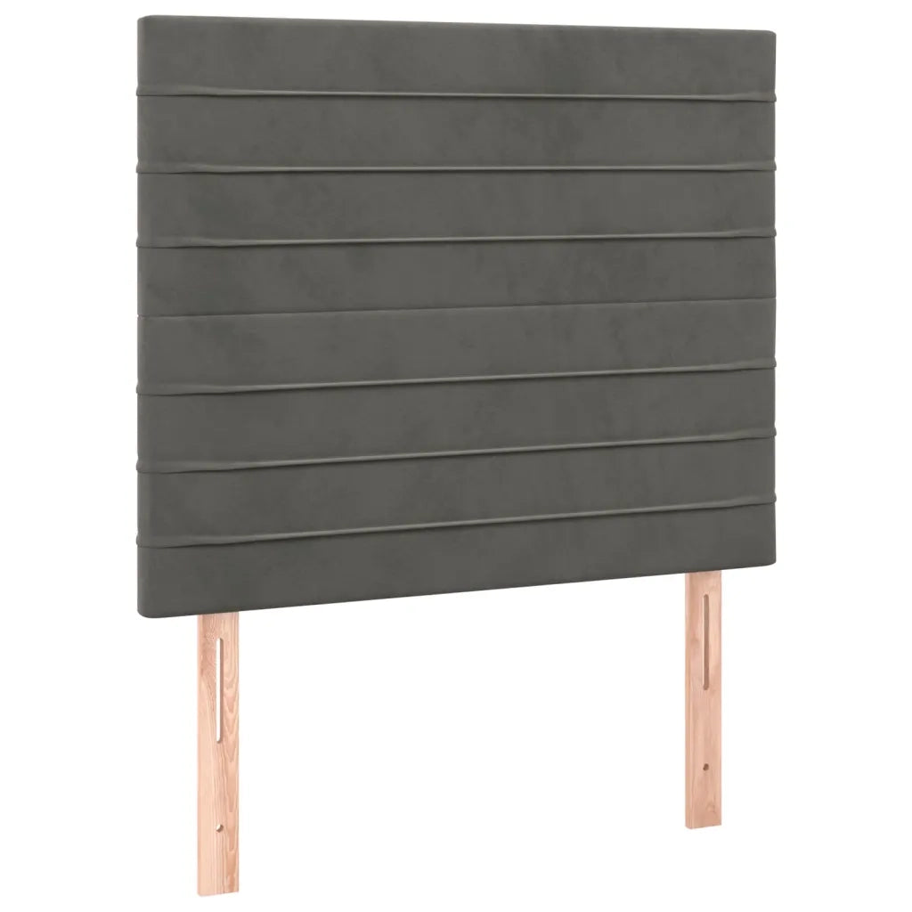 Letto a Molle con Materasso e LED Grigio Scuro 90x190cm Velluto 3136156