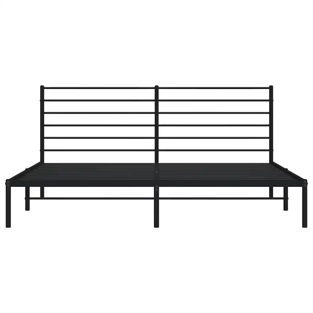 Giroletto con Testiera in Metallo Nero 193x203 cm