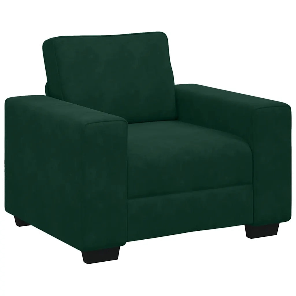 Set di Divani 3 pz con Cuscini Verde scuro in Velluto 3324669