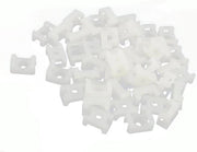 Set di 50 Cuscinetti di Cavo a Nastro in Plastica - Tipo Zoccolo - Bianco - Soluzione di Gestione dei Cavi