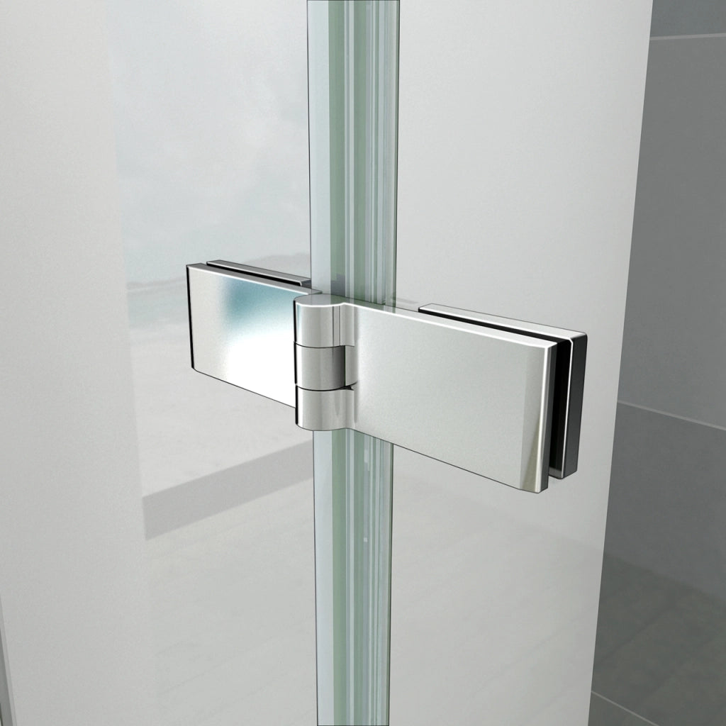 Parete Doccia Per Vasca da Bagno 130x140 cm 3 Ante Movibili Pieghevoli a Libro in Vetro Temperato 6 mm Trasparente Anticalcare Telaio Cromo Lucido