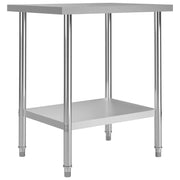 Tavolo da lavoro da cucina 80 x 60 x 85 cm acciaio inox 02_0001906