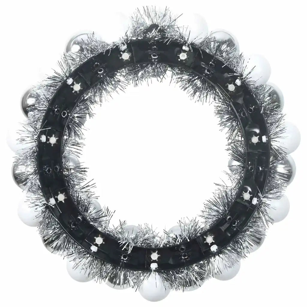 Corone di Palline di Natale 2 pz Bianco e Argento CFW3083849