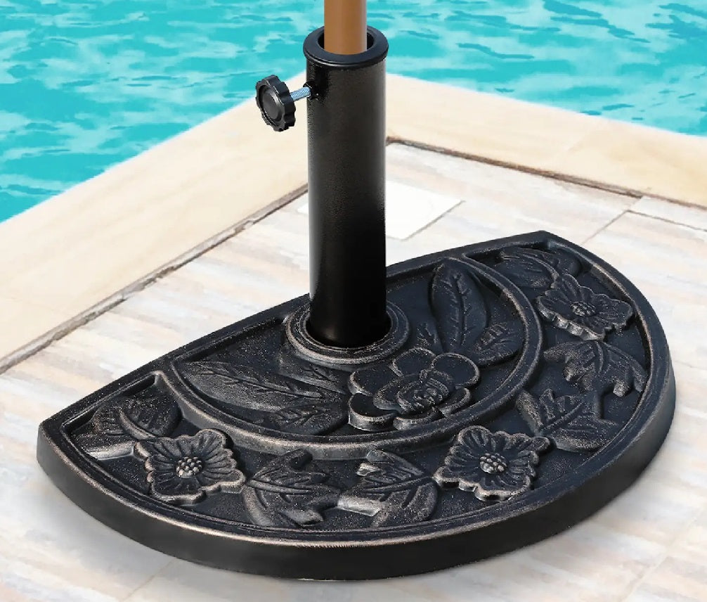 Base per Ombrellone da Giardino Semitondo Palo 38/48mm 9.2Kg Cemento e Abs