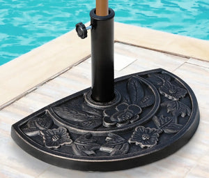 Base per Ombrellone da Giardino Semitondo Palo 38/48mm 9.2Kg Cemento e Abs