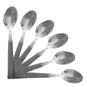 MAURY'S BEST QUALITY SET DA 6 CUCCHIAI DA TAVOLA GRIGIO EFFETTO PIETRA
