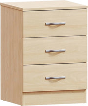 Cassettiere in legno di rovere con 3 cassetti e maniglie in metallo - Mobili da camera da letto moderni