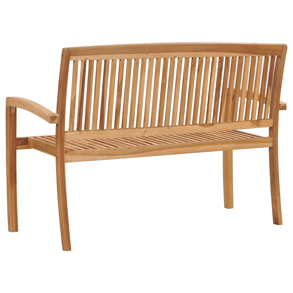 Panchina Giardino Impilabile 2Posti 120cm Legno Massello Teak 49388