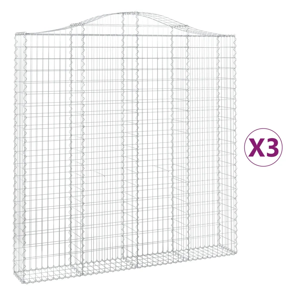 Cesti Gabbioni ad Arco 3 pz 200x30x200/220 cm Ferro Zincato 3145536