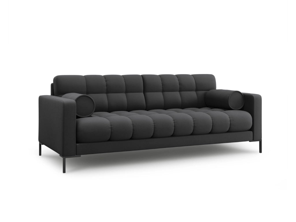Cosmopolitan Design - Divano "Bali" 3 posti in tessuto strutturato grigio scuro 