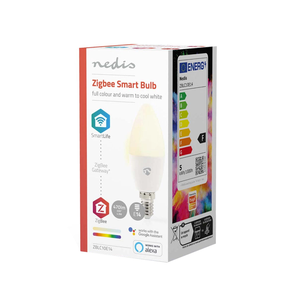 Lampadina Connessa Zigbee 3.0 E14 Forma Candela Dimmerabile 470lm Bianco Nedis