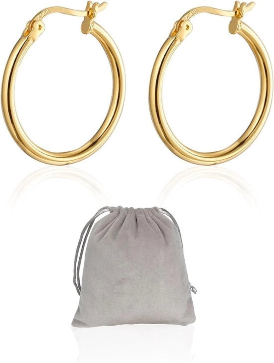 Orecchini eleganti e rotondi a forma di "O" per donna con confezione per gioielli - ideali per occasioni speciali, feste e abbigliamento quotidiano.