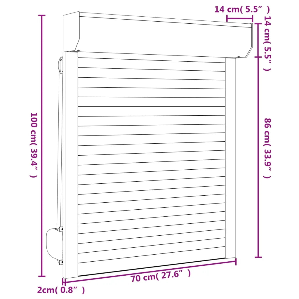 Persiana a rullo Bianco 70 x 100 cm Alluminio e poliuretano CFW7468622