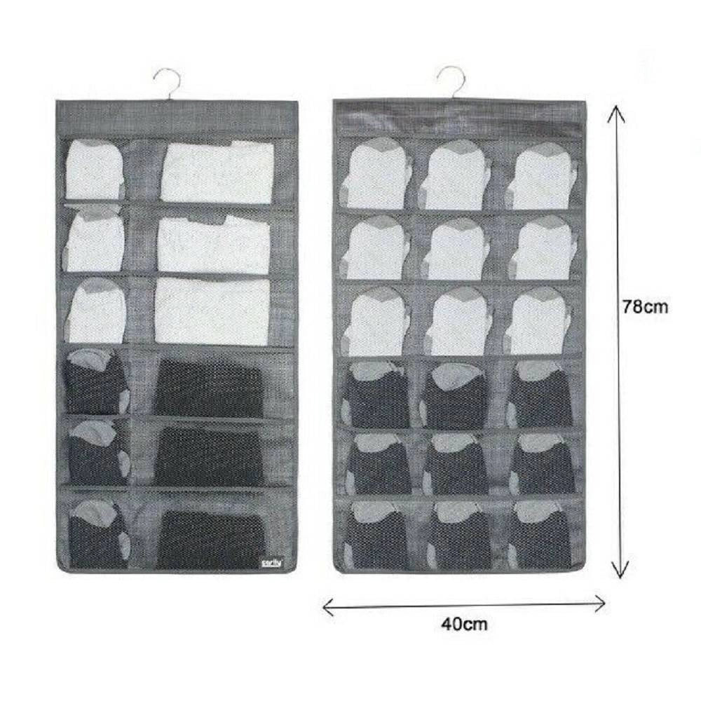Trade Shop - Porta Oggetti Organizer A Sospensione Con 12-18 Tasche Tessuto 40 X 78 Cm 69730 -