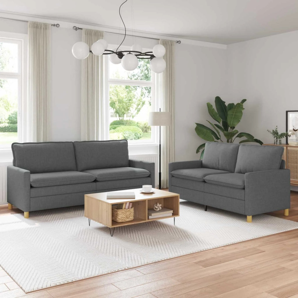 Set di divani 2 pz Grigio Scuro Tessuto 3417138