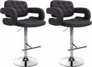 Set 2 Sgabelli Design Dublin In Tessuto nero