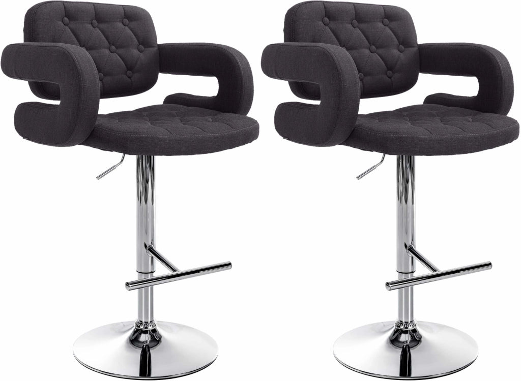 Set 2 Sgabelli Design Dublin In Tessuto nero