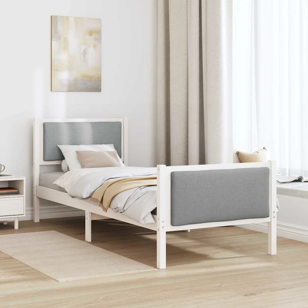 Struttura del letto Grigio chiaro 80 x 200 cm Tessuto