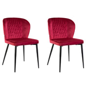 Marvin Sedia in Velluto Rosso PARIGI con Struttura in Metallo e Seduta Imbottita, Poltroncina di Design Moderno  2 Sedie